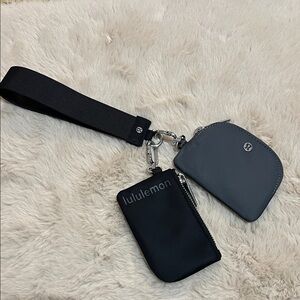 lululemon athletica Black and Gray Wristlet Set